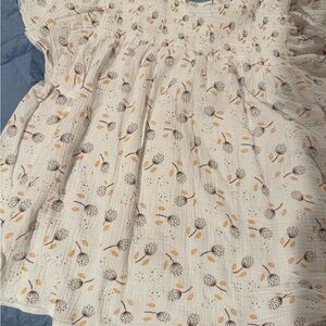 LuLaRoe White Dress with Yellow and Brown Accents